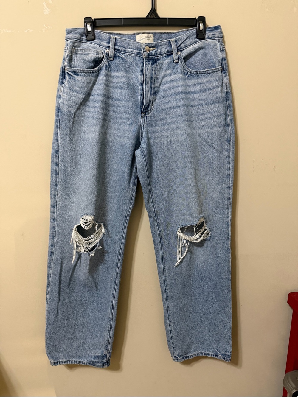 Universal Thread Light Blue Distressed Boyfriend Jeans 12 cotton soft light chic